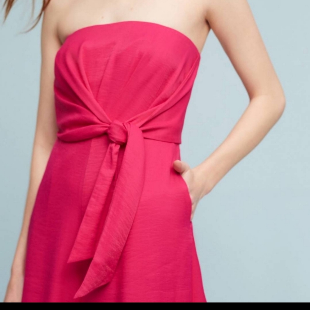 Maeve Hot Pink Strapless Jumpsuit - Picture 2 of 10